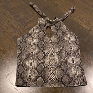 Cheryl Creations snakeskin print halter top
